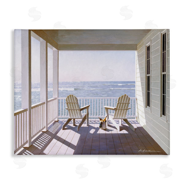 stupell industries Zhen-Huan Lu | Porch Chairs Overlooking Coast
