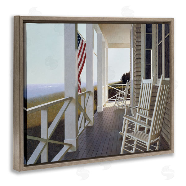 Stupell Industries Zhen-Huan Lu | Rocking Chairs On Cape Porch