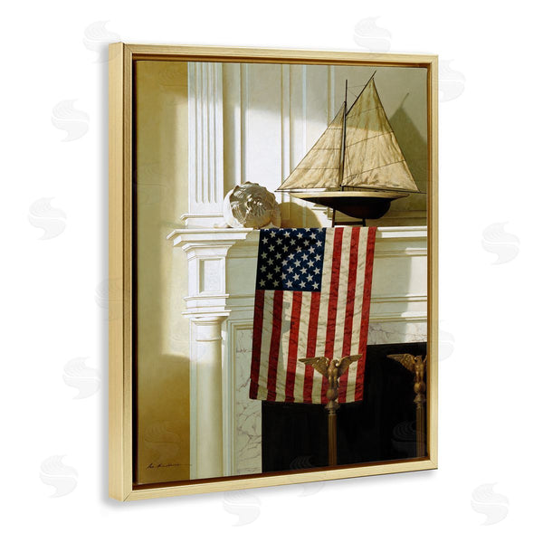 Stupell Industries Zhen-Huan Lu | US Nautical Mantle Still-Life