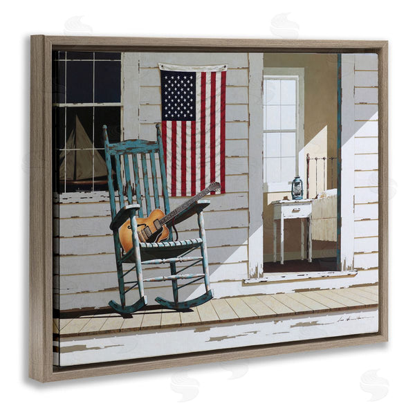 Stupell Industries Zhen-Huan Lu | US Porch Rocker With Guitar