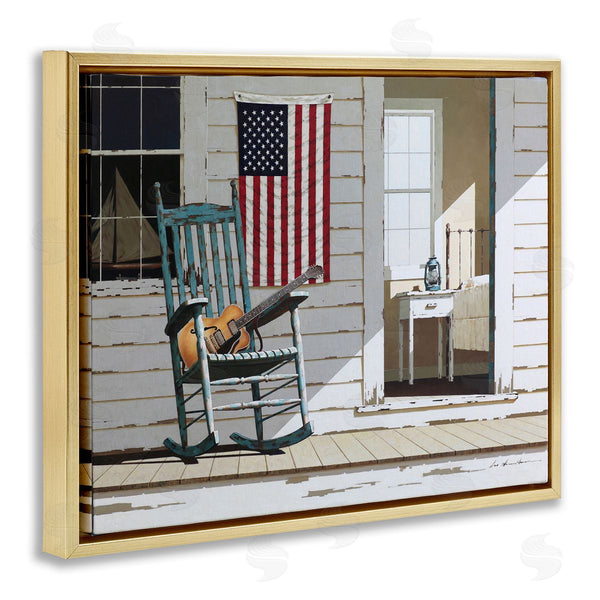 Stupell Industries Zhen-Huan Lu | US Porch Rocker With Guitar