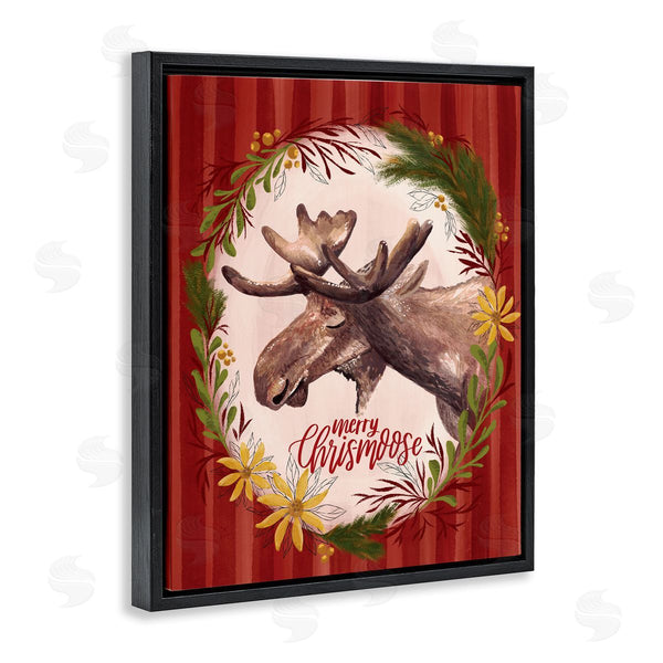 Stupell Industries Zirkus Design | Merry Chris-Moose Holiday Wreath Rustic Animal Pun