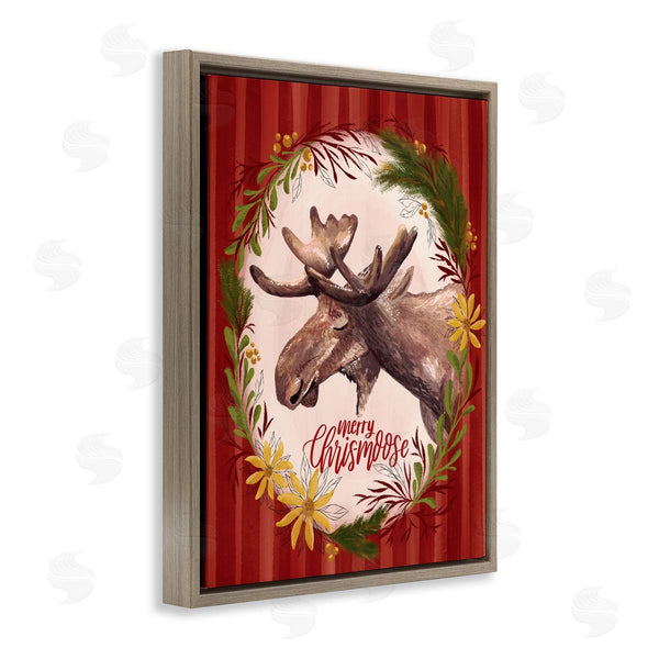 Stupell Industries Zirkus Design | Merry Chris-Moose Holiday Wreath Rustic Animal Pun
