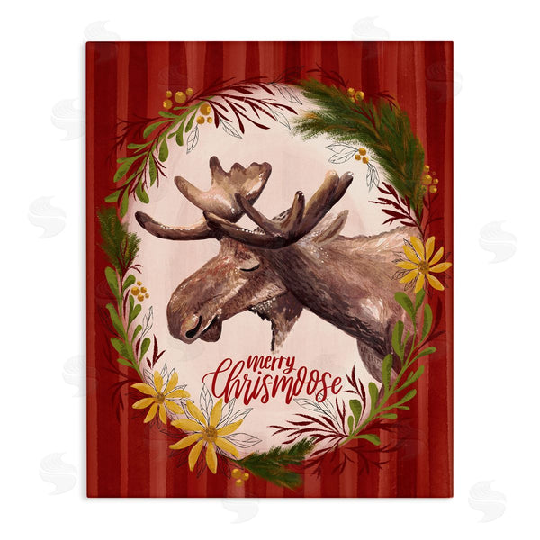 stupell industries Zirkus Design | Merry Chris-Moose Holiday Wreath Rustic Animal Pun