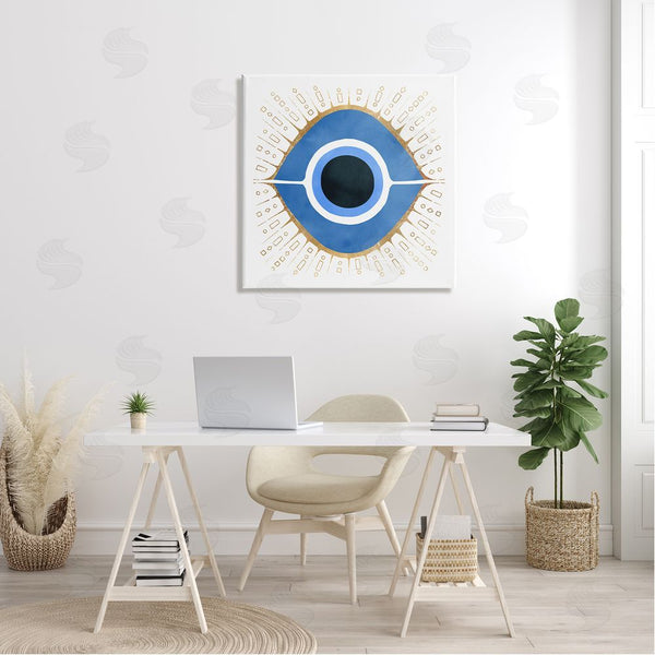 Stupell Industries Ziwei Li | Abstract Blue Evil Eye Symbol Wall Art