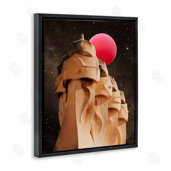 Stupell Industries Ziwei Li | Abstract Desert Pink Moon Constellations