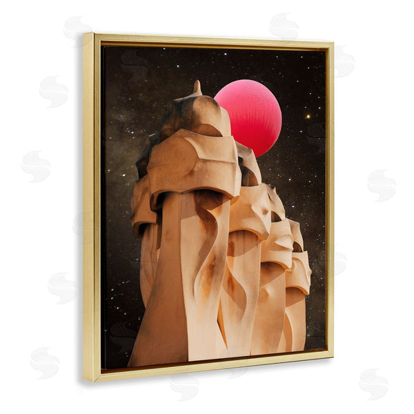 Stupell Industries Ziwei Li | Abstract Desert Pink Moon Constellations