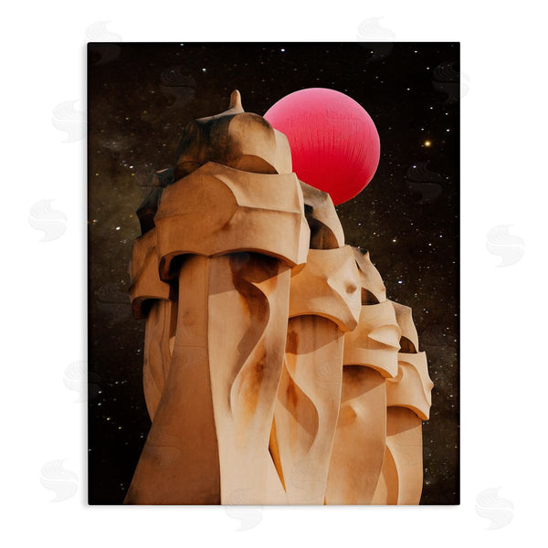 stupell industries Ziwei Li | Abstract Desert Pink Moon Constellations