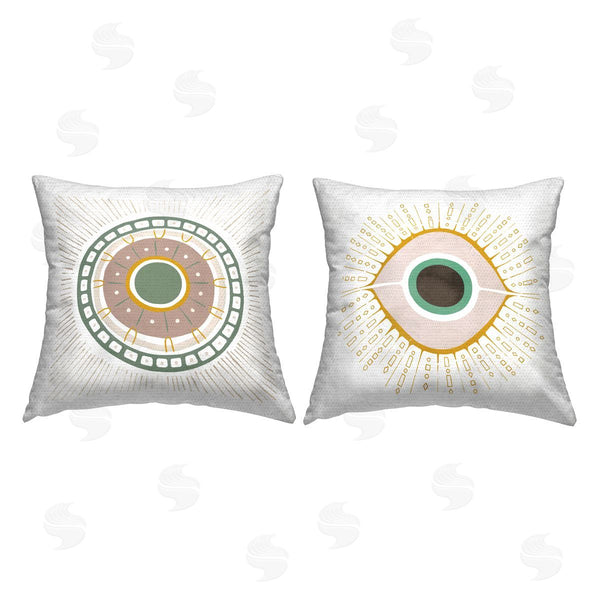 Stupell Industries Ziwei Li | Abstract Evil Eye Symbols Printed Throw Pillow Set