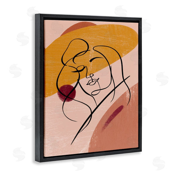 Stupell Industries Ziwei Li | Abstract Female Portrait Warm Circular Shapes Wall Art