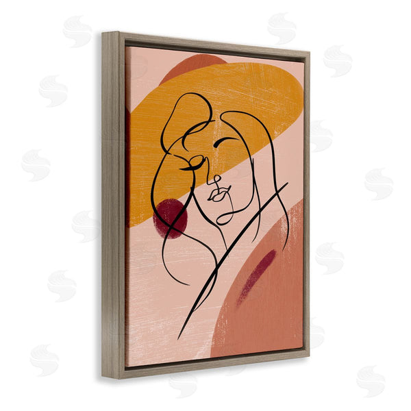 Stupell Industries Ziwei Li | Abstract Female Portrait Warm Circular Shapes Wall Art