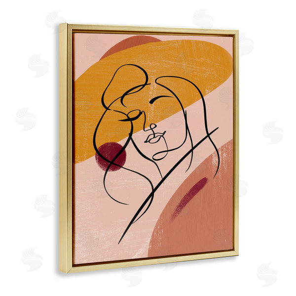 Stupell Industries Ziwei Li | Abstract Female Portrait Warm Circular Shapes Wall Art