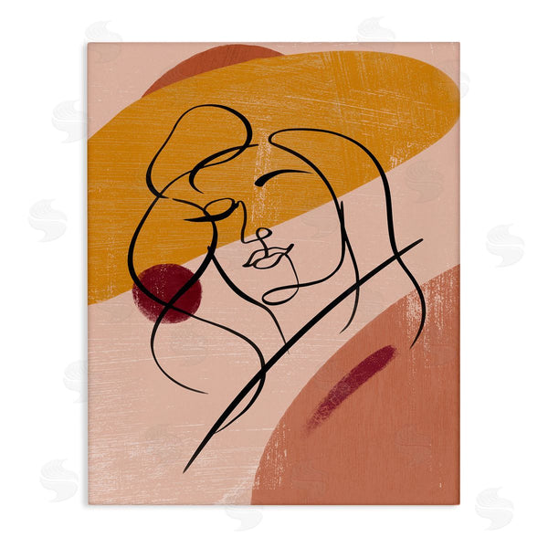 stupell industries Ziwei Li | Abstract Female Portrait Warm Circular Shapes Wall Art