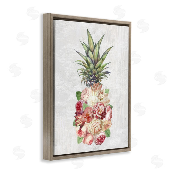 Stupell Industries Ziwei Li | Abstract Floral Pineapple Arrangement Pink Blooming Flowers Wall Art