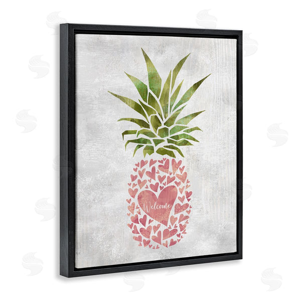Stupell Industries Ziwei Li | Abstract Heart Shape Pineapple Welcome Greeting Wall Art