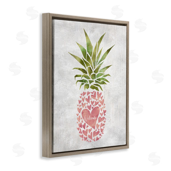 Stupell Industries Ziwei Li | Abstract Heart Shape Pineapple Welcome Greeting Wall Art