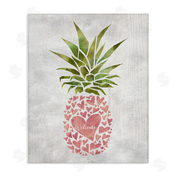 stupell industries Ziwei Li | Abstract Heart Shape Pineapple Welcome Greeting Wall Art