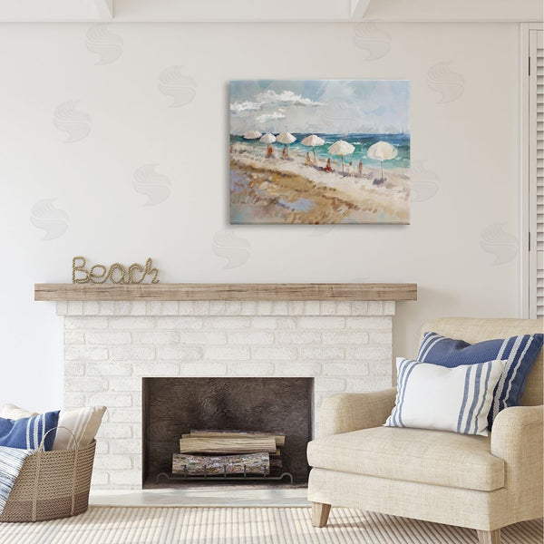 Stupell Industries Ziwei Li | Abstract People Beach Umbrellas Wall Art