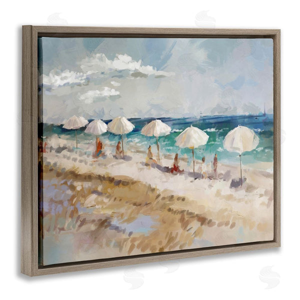 Stupell Industries Ziwei Li | Abstract People Beach Umbrellas Wall Art