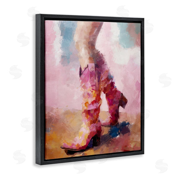 Stupell Industries Ziwei Li | Abstract Pink Cowgirl Boots Wall Art