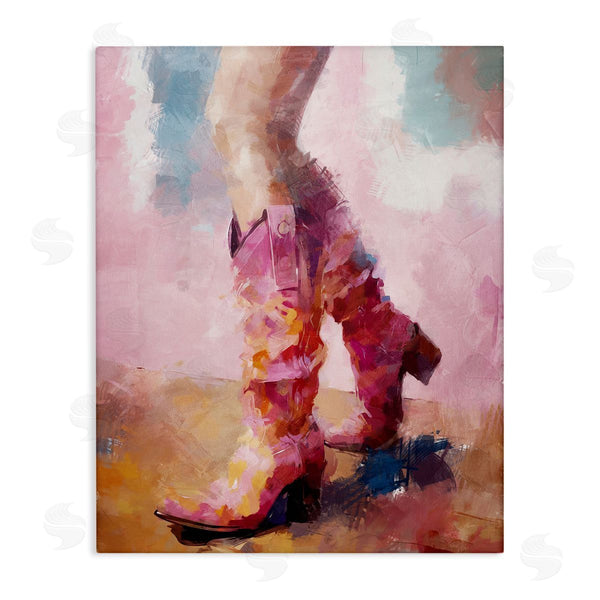 stupell industries Ziwei Li | Abstract Pink Cowgirl Boots Wall Art