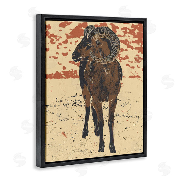 Stupell Industries Ziwei Li | Abstract Vintage Ram Animal Horns