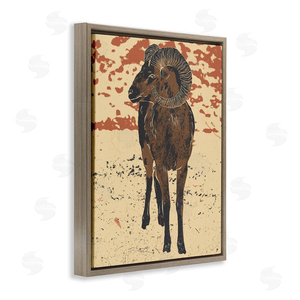Stupell Industries Ziwei Li | Abstract Vintage Ram Animal Horns