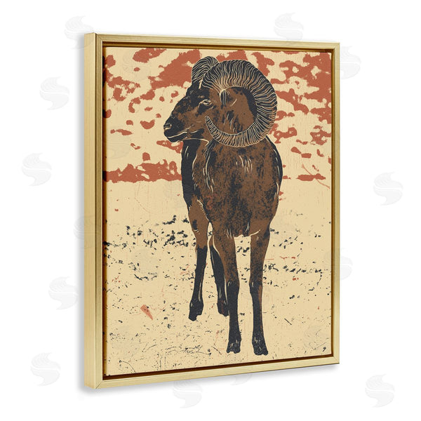 Stupell Industries Ziwei Li | Abstract Vintage Ram Animal Horns