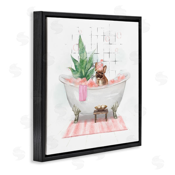 Stupell Industries Ziwei Li | Adorable French Bulldog In Pink Bubble Bath Wall Art