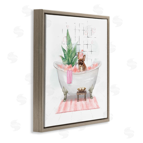 Stupell Industries Ziwei Li | Adorable French Bulldog In Pink Bubble Bath Wall Art