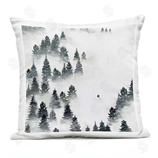 Stupell Industries Ziwei Li | Aerial Winter Ski Slopes Snowy Nature Scene Printed Throw Pillow