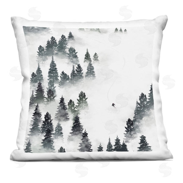 stupell industries Ziwei Li | Aerial Winter Ski Slopes Snowy Nature Scene Printed Throw Pillow
