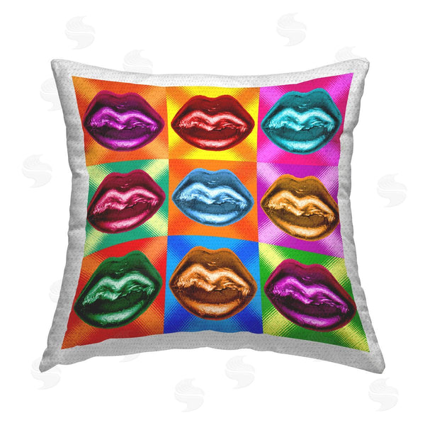 Stupell Industries Ziwei Li | Alternating Glam Lips Printed Throw Pillow