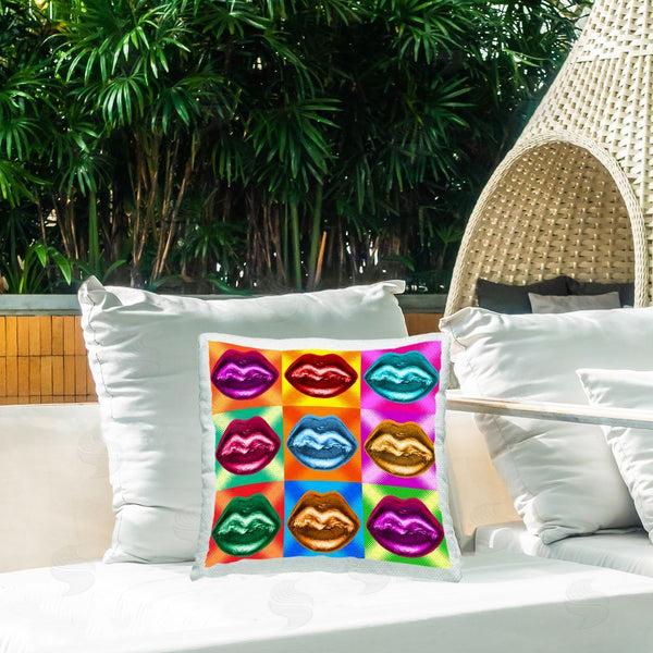 Stupell Industries Ziwei Li | Alternating Glam Lips Printed Throw Pillow