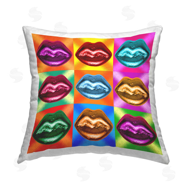 stupell industries Ziwei Li | Alternating Glam Lips Printed Throw Pillow