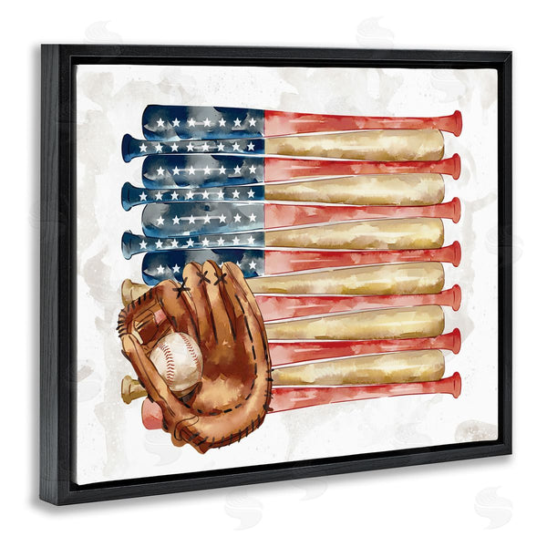 Stupell Industries Ziwei Li | American Baseball Flag Children's Sports Mitt