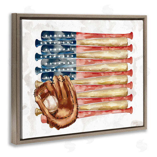 Stupell Industries Ziwei Li | American Baseball Flag Children's Sports Mitt