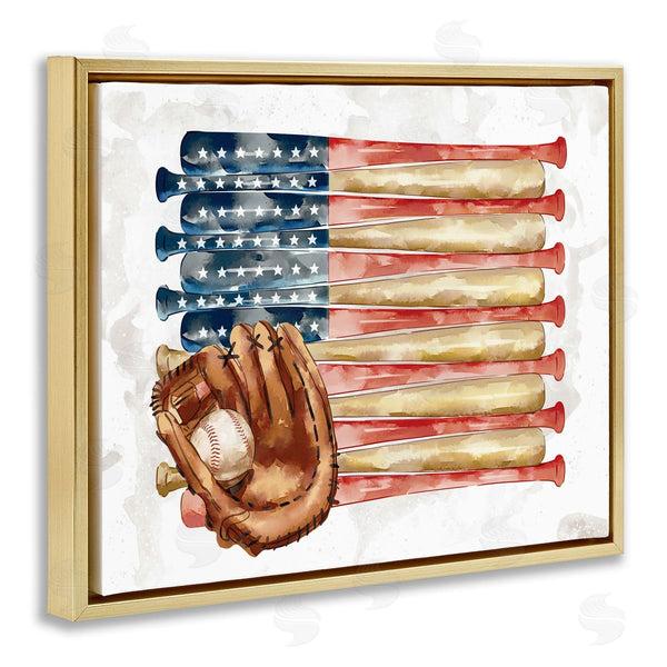 Stupell Industries Ziwei Li | American Baseball Flag Children's Sports Mitt