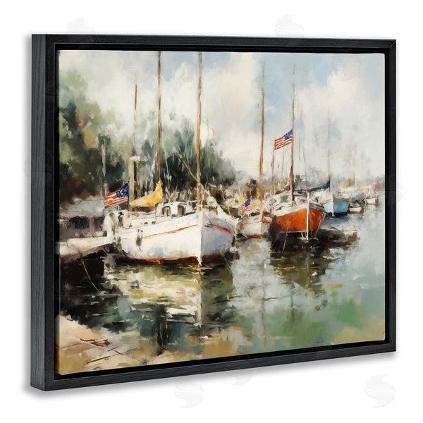 Stupell Industries Ziwei Li | Americana Boat Harbor Wall Art