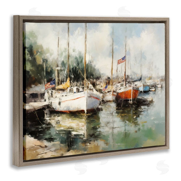 Stupell Industries Ziwei Li | Americana Boat Harbor Wall Art