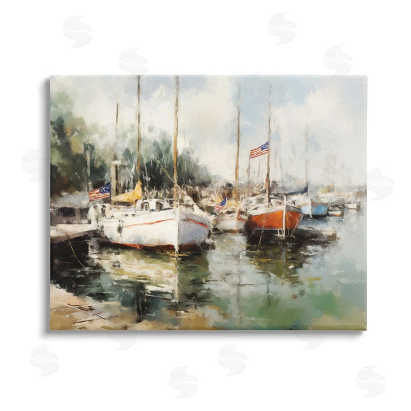 stupell industries Ziwei Li | Americana Boat Harbor Wall Art