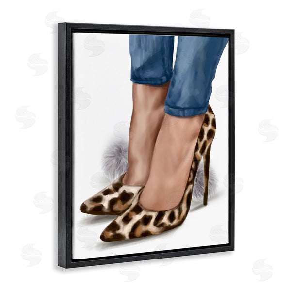Stupell Industries Ziwei Li | Animal Print Heels With Pom Poms