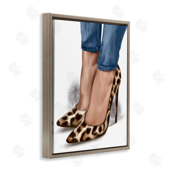 Stupell Industries Ziwei Li | Animal Print Heels With Pom Poms