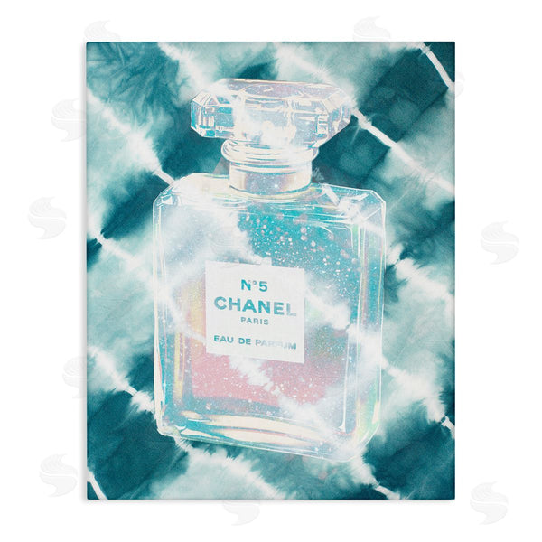 stupell industries Ziwei Li | Aquamarine Perfume Bottle Summer Water Bubbles Tie Dye Background Wall Art