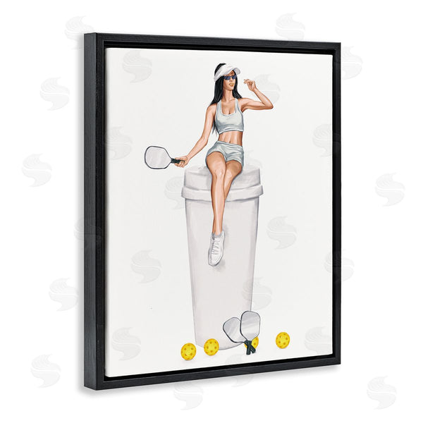 Stupell Industries Ziwei Li | Athletic Tennis Girl Coffee Cup Wall Art