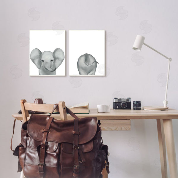 Stupell Industries Ziwei Li | Baby Elephant Front And Behind Wall Art