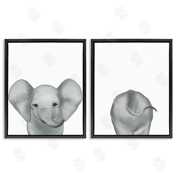 Stupell Industries Ziwei Li | Baby Elephant Front And Behind Wall Art