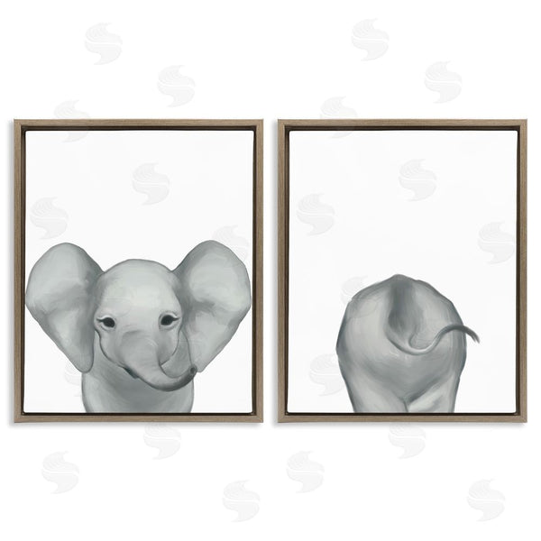 Stupell Industries Ziwei Li | Baby Elephant Front And Behind Wall Art