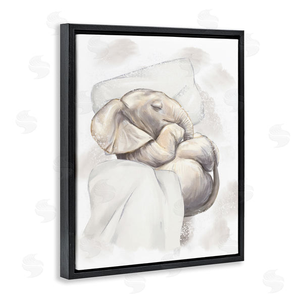 Stupell Industries Ziwei Li | Baby Elephant Nursery Animal Cozy Pillow Nap Wall Art
