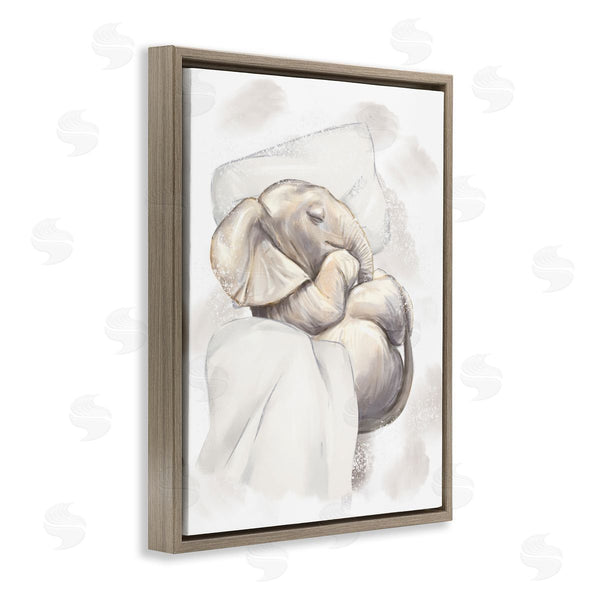 Stupell Industries Ziwei Li | Baby Elephant Nursery Animal Cozy Pillow Nap Wall Art